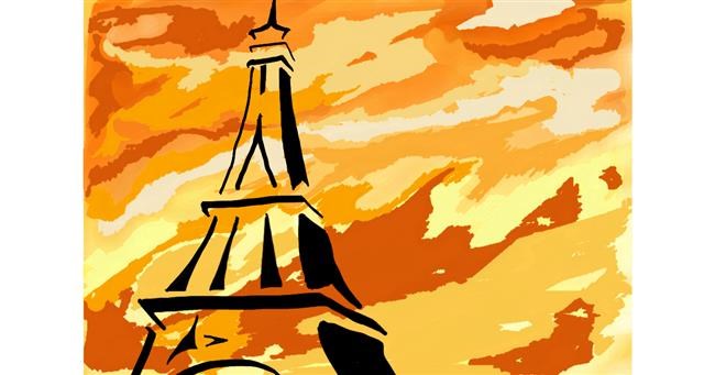 Drawing of Eiffel Tower by JustMe