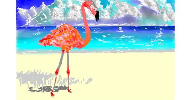Drawing of Flamingo by teidolo