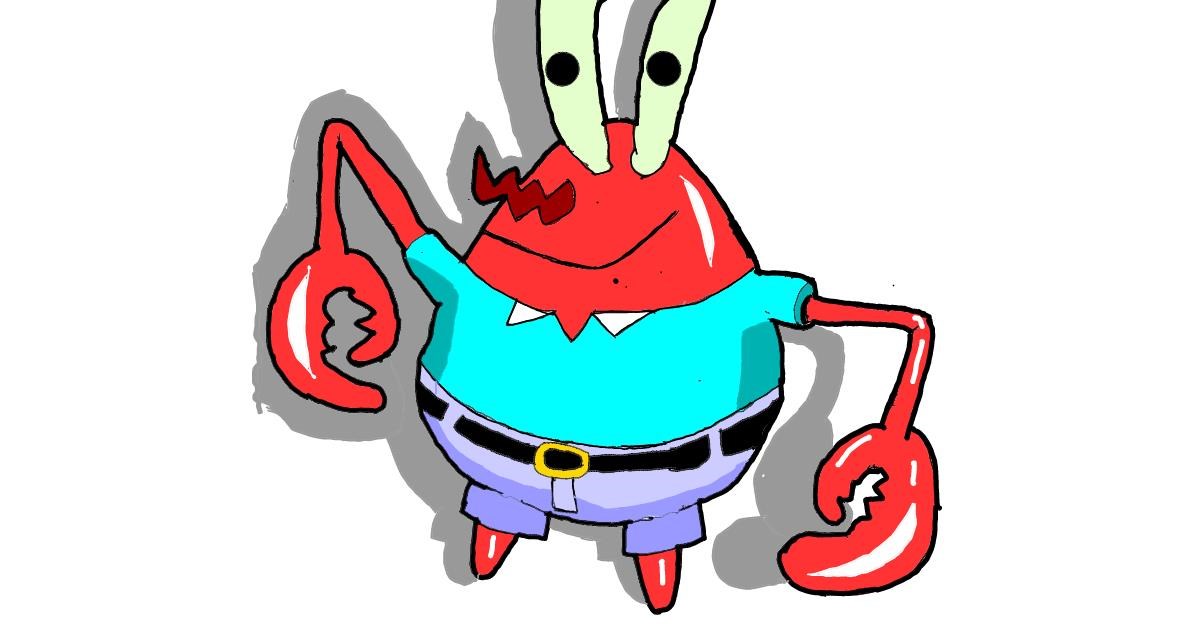 Drawing of Mr. Krabs (spongebob) by Loves