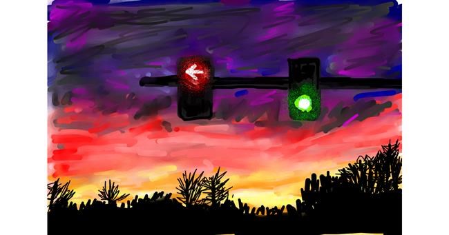 Drawing of Traffic light by Mia