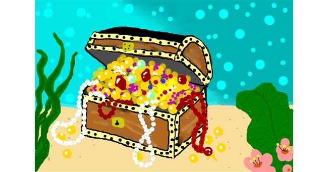 Drawing of Treasure chest by Debidolittle