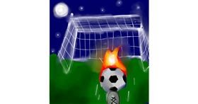 Drawing of Soccer goal by Hara