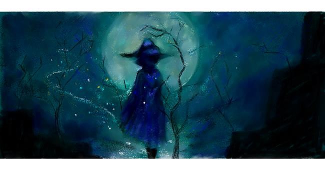 Drawing of Witch by Mea