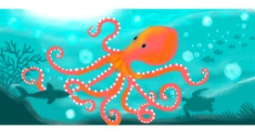 Drawing of Octopus by Debidolittle