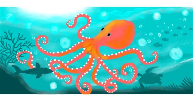 Drawing of Octopus by Debidolittle