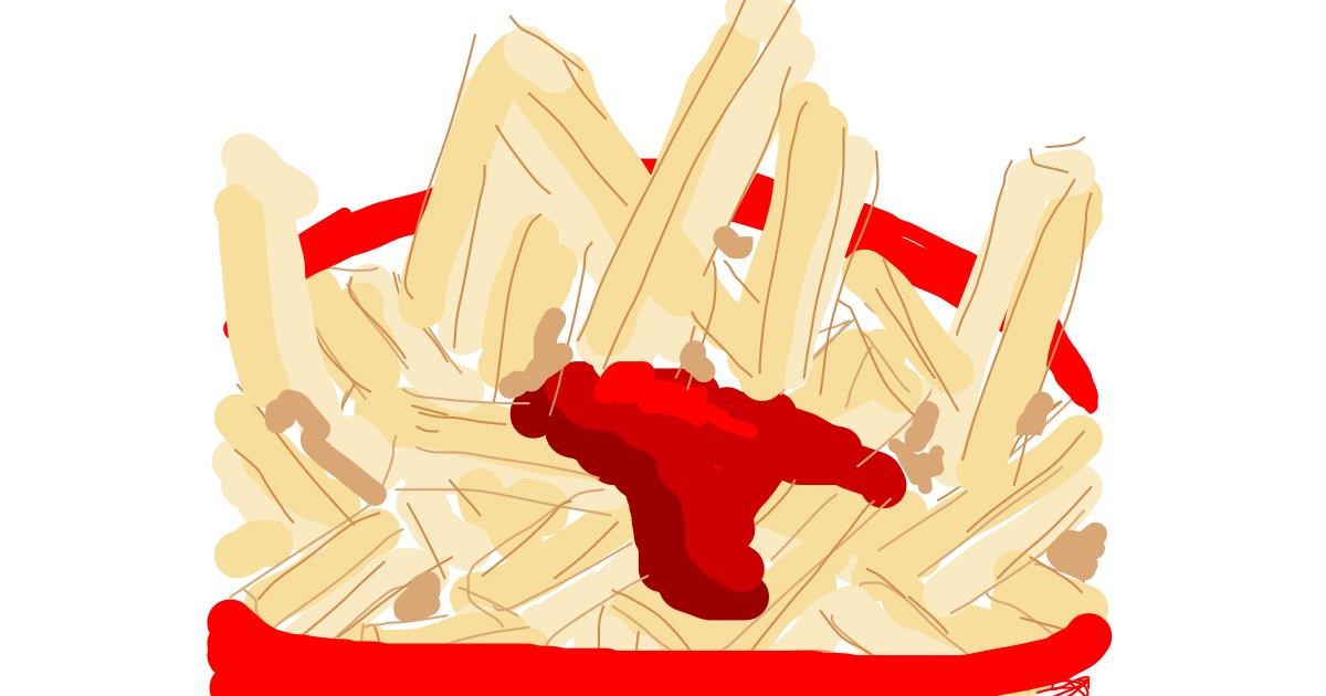 Drawing of French fries by Firsttry