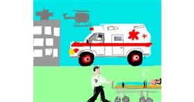 Drawing of Ambulance by Yasi