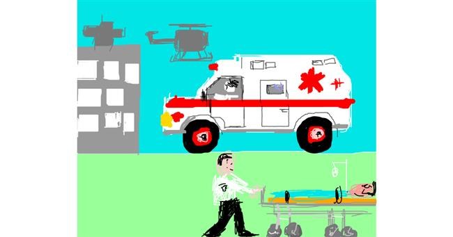 Drawing of Ambulance by Yasi