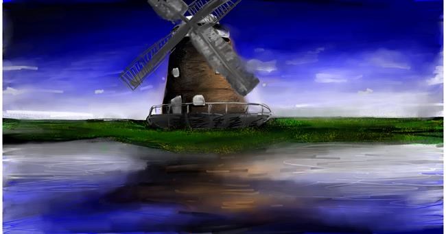 Drawing of Windmill by Mia