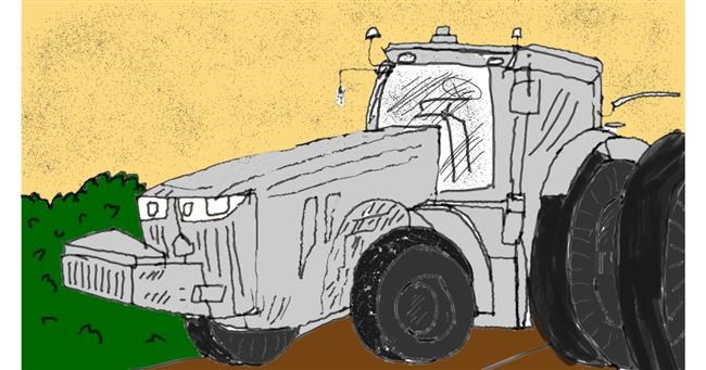 Drawing of Tractor by loser eerawn