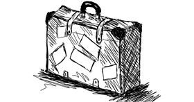 Drawing of Suitcase by Sun