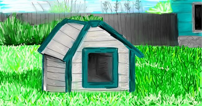 Drawing of Dog house by Mia