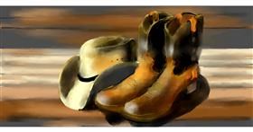 Drawing of Boots by Mandy Boggs