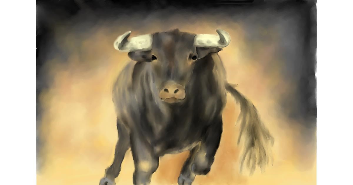 Drawing of Bull by Wizard