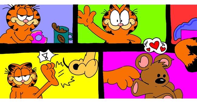 Drawing of Garfield by Laury_Shiny