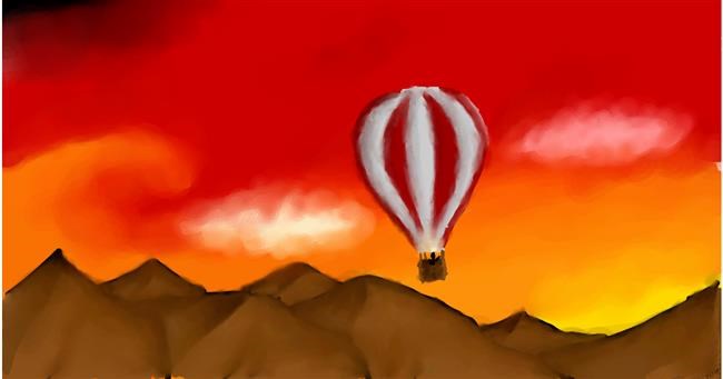 Drawing of Hot air balloon by Unknown