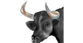 Drawing of Bull by Keke