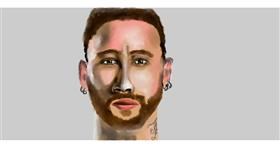 Drawing of Neymar by Temüjin