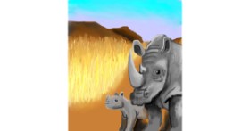 Drawing of Rhino by Lovecatx🏴󠁧󠁢󠁳󠁣󠁴󠁿