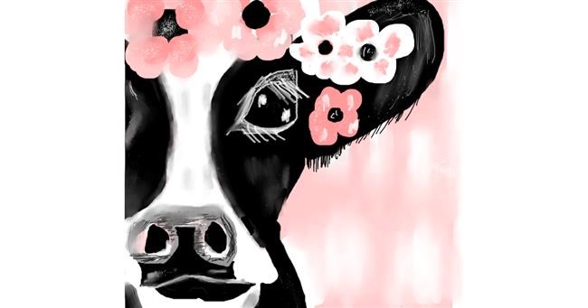Drawing of Cow by Dollie 🦅🐬