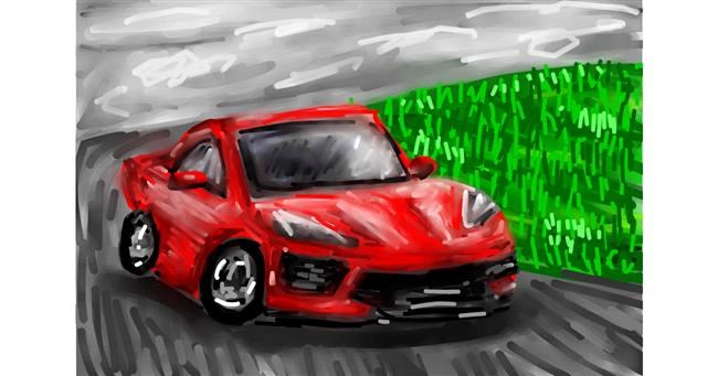 Drawing of Car by Mia