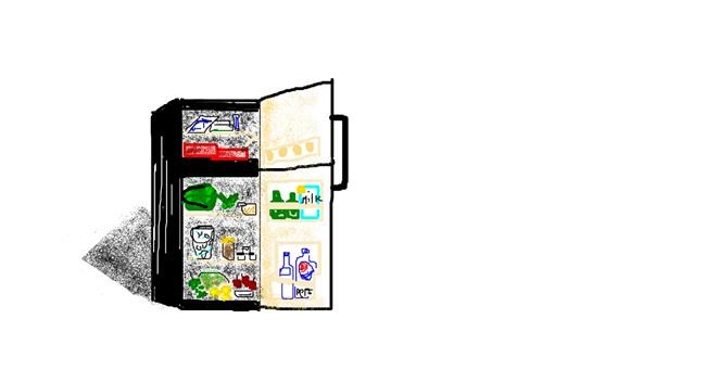 Drawing of Refrigerator by coconut