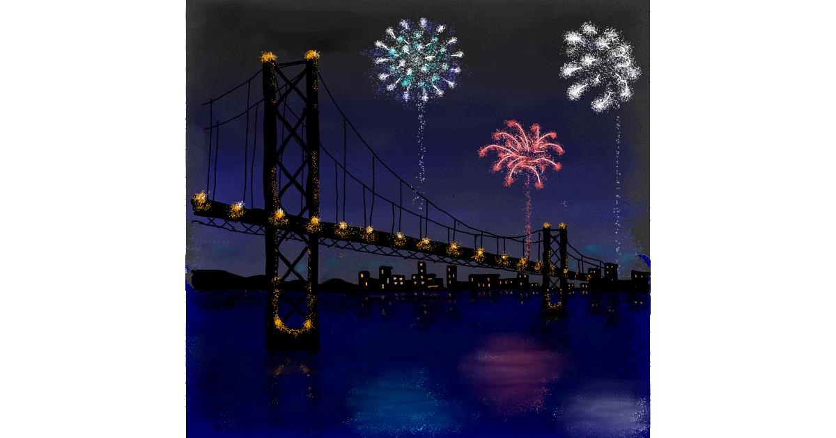 Drawing of Fireworks by Andromeda