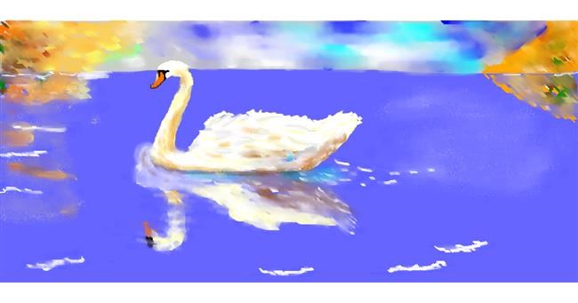 Drawing of Swan by Magic Mushroom