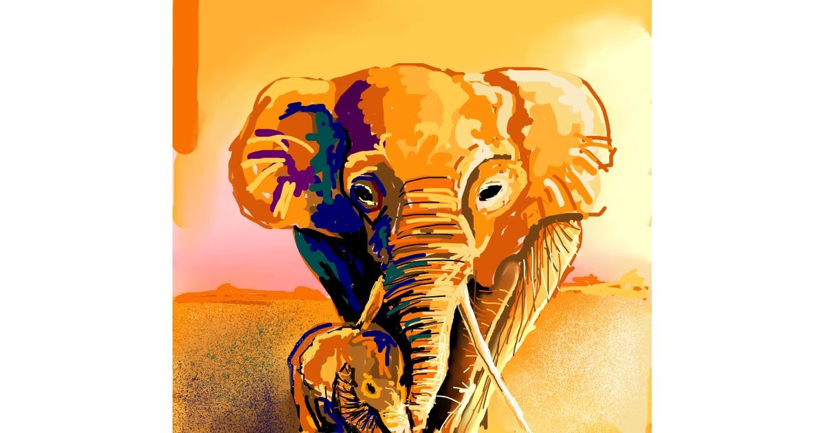 Drawing of Elephant by Elliev