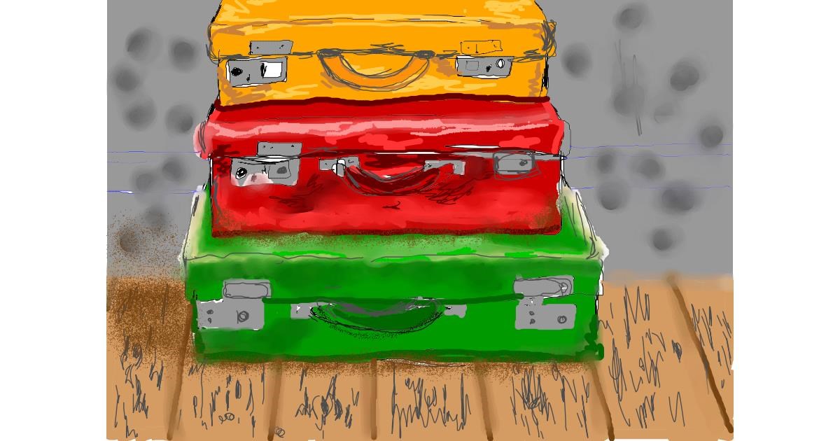 Drawing of Suitcase by CmScribler