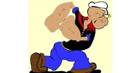 Drawing of Popeye by Kp
