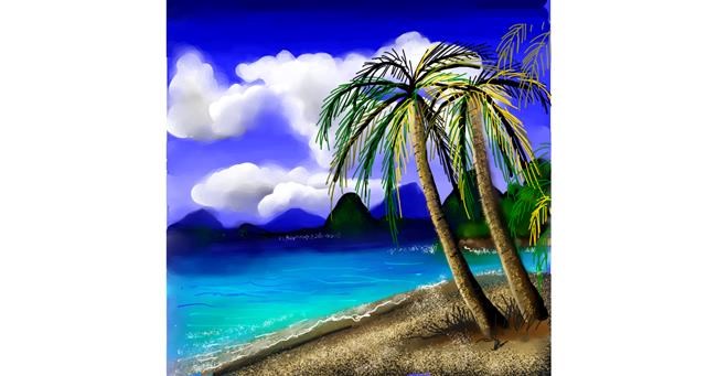 Drawing of Palm tree by Leah