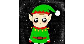 Drawing of Christmas elf by Hunter