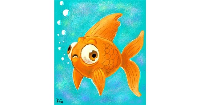 Drawing of Goldfish by GreyhoundMama