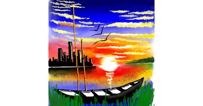 Sonnenuntergang-Zeichnung von Riya