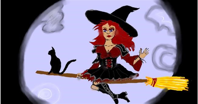 Drawing of Witch by Maggy