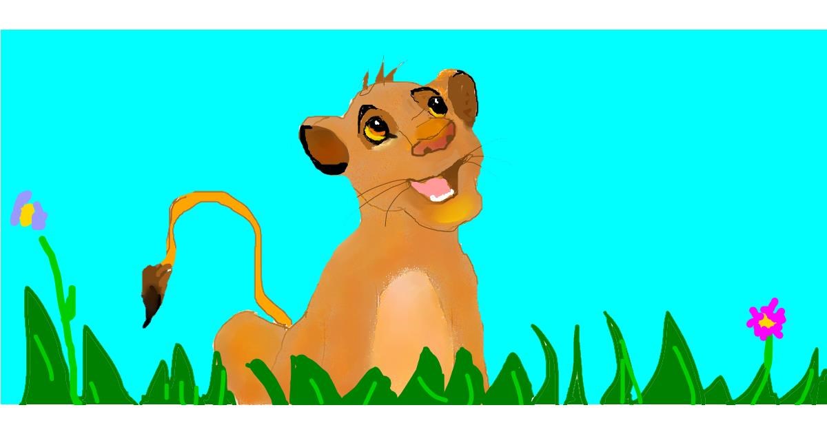 Drawing of Simba (Lion King) by Soraya