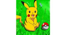 Drawing of Pikachu by Lou