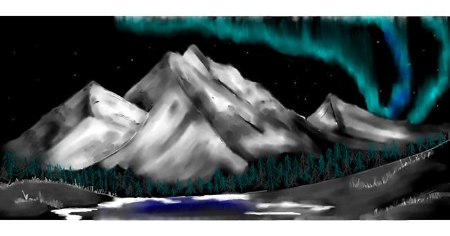 Drawing of Mountain by Kim