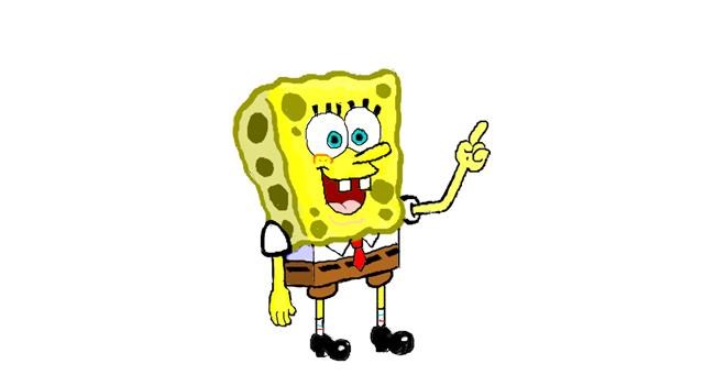 Drawing of Spongebob by coconut