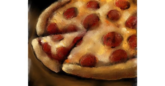 Drawing of Pizza by Audrey
