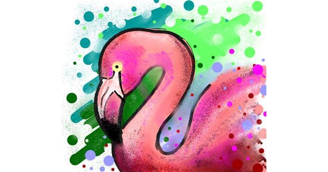 Flamingo-Zeichnung von Cookie