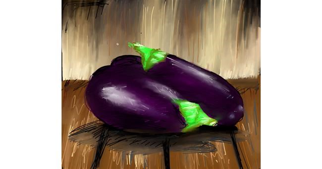 Drawing of Eggplant by Muni