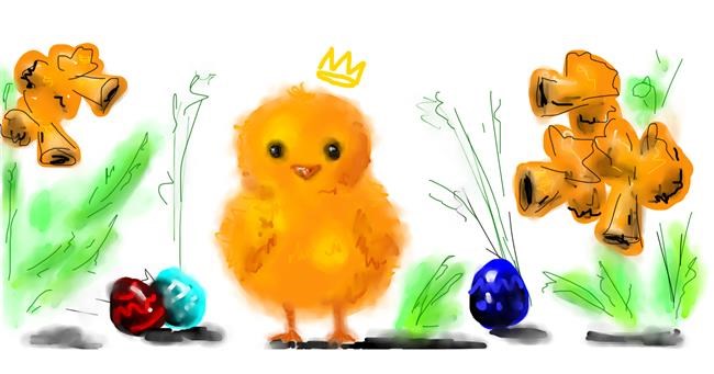 Drawing of Easter chick by FISH