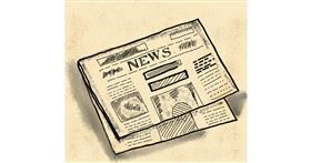 Drawing of Newspaper by Gatiux Guido