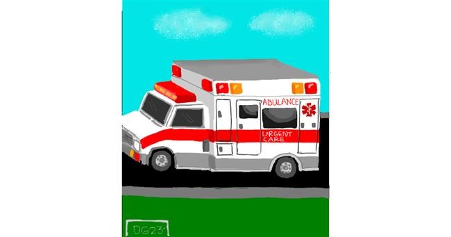 Drawing of Ambulance by GreyhoundMama