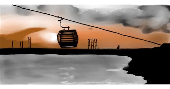 Drawing of Cable car by Chaching