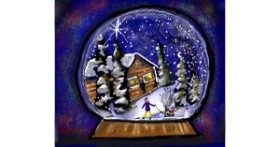 Drawing of Snow globe by Leah
