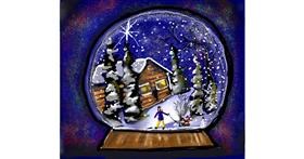 Drawing of Snow globe by Leah