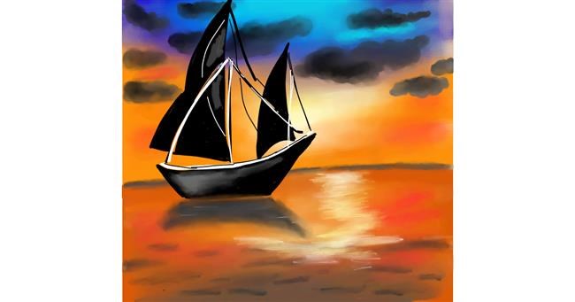 Drawing of Sailboat by Dreamer